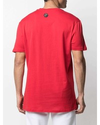 T-shirt à col rond imprimé rouge Philipp Plein