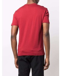 T-shirt à col rond imprimé rouge Ea7 Emporio Armani