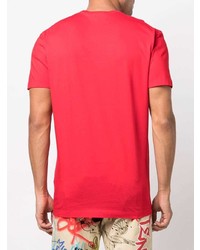 T-shirt à col rond imprimé rouge DSQUARED2