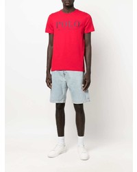 T-shirt à col rond imprimé rouge Polo Ralph Lauren