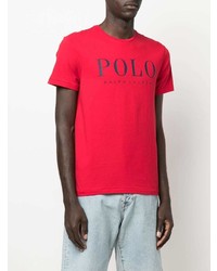 T-shirt à col rond imprimé rouge Polo Ralph Lauren