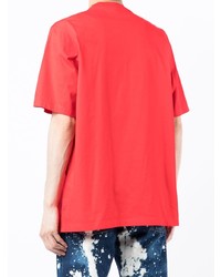 T-shirt à col rond imprimé rouge DSQUARED2