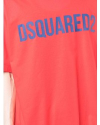 T-shirt à col rond imprimé rouge DSQUARED2