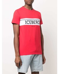 T-shirt à col rond imprimé rouge Iceberg