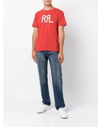 T-shirt à col rond imprimé rouge Ralph Lauren RRL