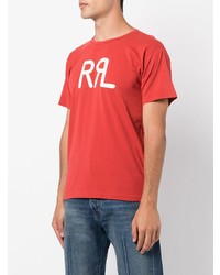 T-shirt à col rond imprimé rouge Ralph Lauren RRL