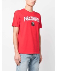 T-shirt à col rond imprimé rouge Parajumpers