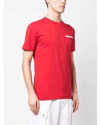 T-shirt à col rond imprimé rouge DSQUARED2