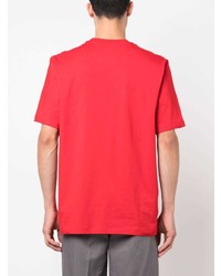 T-shirt à col rond imprimé rouge MSGM