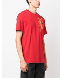 T-shirt à col rond imprimé rouge Philipp Plein