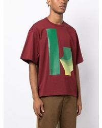 T-shirt à col rond imprimé rouge Kolor