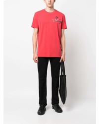 T-shirt à col rond imprimé rouge Philipp Plein