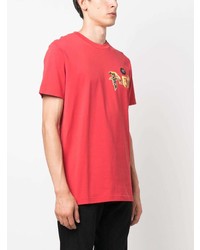 T-shirt à col rond imprimé rouge Philipp Plein