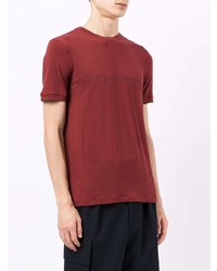 T-shirt à col rond imprimé rouge Giorgio Armani