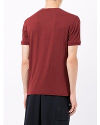 T-shirt à col rond imprimé rouge Giorgio Armani