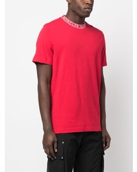 T-shirt à col rond imprimé rouge Moncler