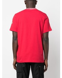 T-shirt à col rond imprimé rouge Moncler