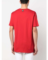 T-shirt à col rond imprimé rouge Philipp Plein