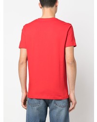 T-shirt à col rond imprimé rouge Diesel