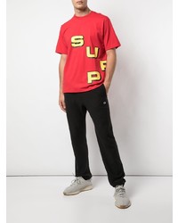 T-shirt à col rond imprimé rouge Supreme