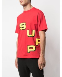 T-shirt à col rond imprimé rouge Supreme