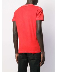 T-shirt à col rond imprimé rouge DSQUARED2