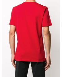 T-shirt à col rond imprimé rouge Moschino