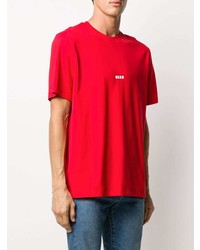 T-shirt à col rond imprimé rouge MSGM