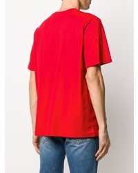 T-shirt à col rond imprimé rouge MSGM