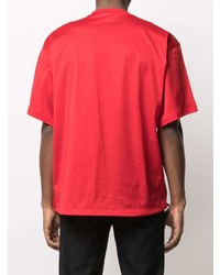 T-shirt à col rond imprimé rouge DSQUARED2