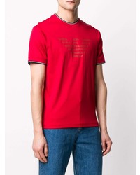 T-shirt à col rond imprimé rouge Emporio Armani