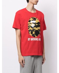 T-shirt à col rond imprimé rouge A Bathing Ape