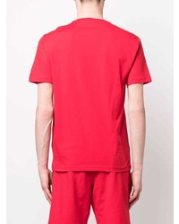 T-shirt à col rond imprimé rouge Ea7 Emporio Armani