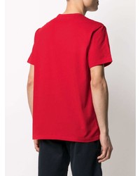 T-shirt à col rond imprimé rouge Woolrich