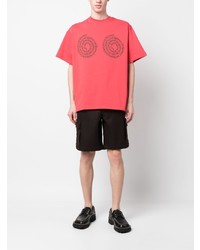 T-shirt à col rond imprimé rouge Jacquemus