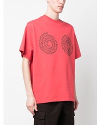 T-shirt à col rond imprimé rouge Jacquemus