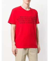 T-shirt à col rond imprimé rouge Gucci