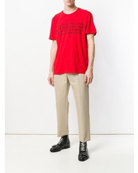 T-shirt à col rond imprimé rouge Gucci