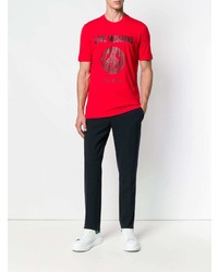 T-shirt à col rond imprimé rouge Love Moschino