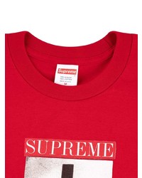 T-shirt à col rond imprimé rouge Supreme