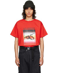 T-shirt à col rond imprimé rouge LU'U DAN