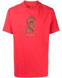 T-shirt à col rond imprimé rouge Maharishi