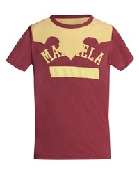 T-shirt à col rond imprimé rouge Maison Margiela