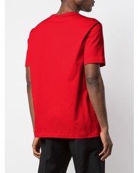 T-shirt à col rond imprimé rouge Versace