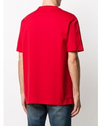 T-shirt à col rond imprimé rouge Versace