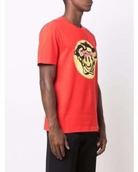 T-shirt à col rond imprimé rouge Versace