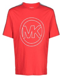 T-shirt à col rond imprimé rouge Michael Kors