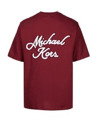 T-shirt à col rond imprimé rouge Michael Kors