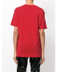 T-shirt à col rond imprimé rouge Marcelo Burlon County of Milan