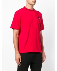 T-shirt à col rond imprimé rouge Gcds